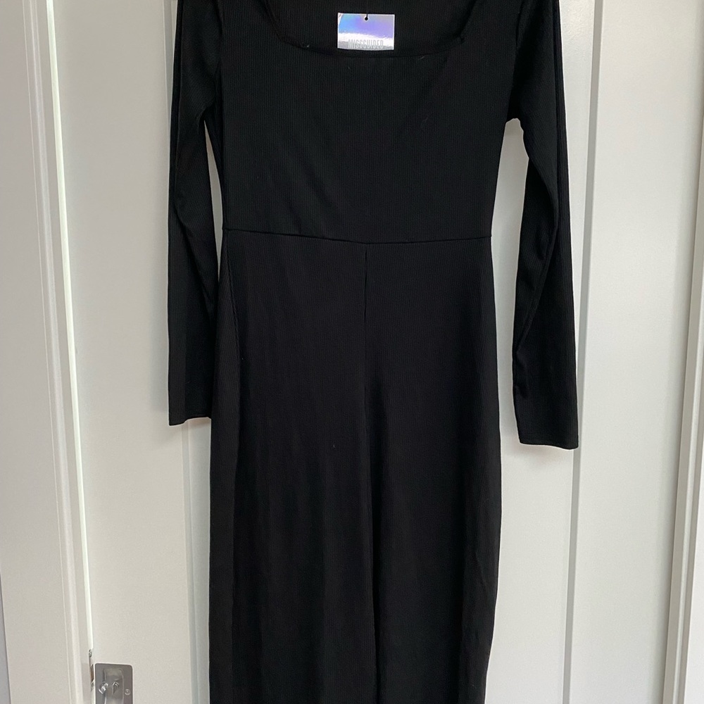Missguided square neck ribbed culotte jumpsuit, black, Size 10, BNWT 💕 - Picture 8 of 9